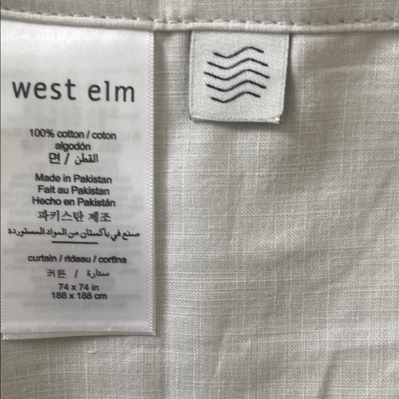 West Elm White Shower Curtain Minimalist Design - Picture 5 of 5
